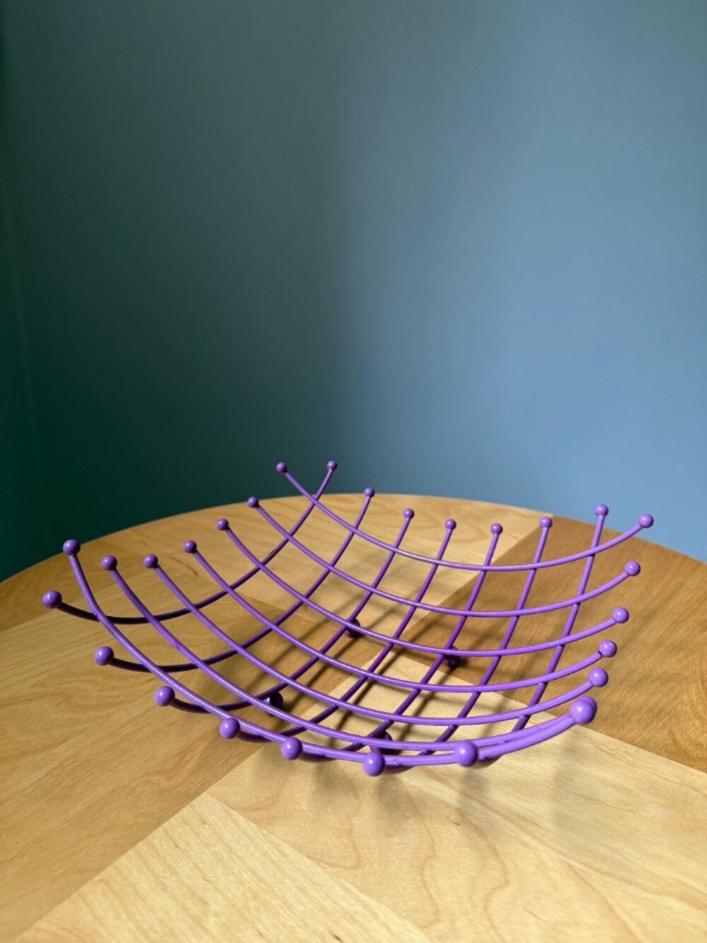 Purple Wire c1999 Vintage IKEA Fruit Basket Tabletop Post Modern Kitchen Decor